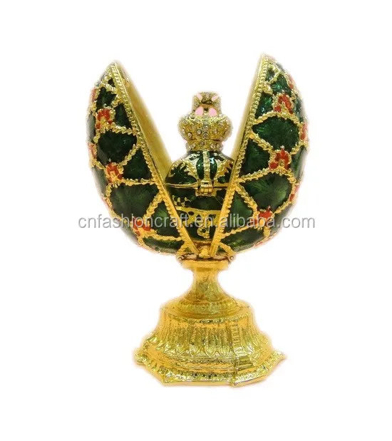 Faberge Egg Style Trinket Box Enameled Jewelry Box Unique Decorative Metal Box Classic Ornaments Gift for Home Decor