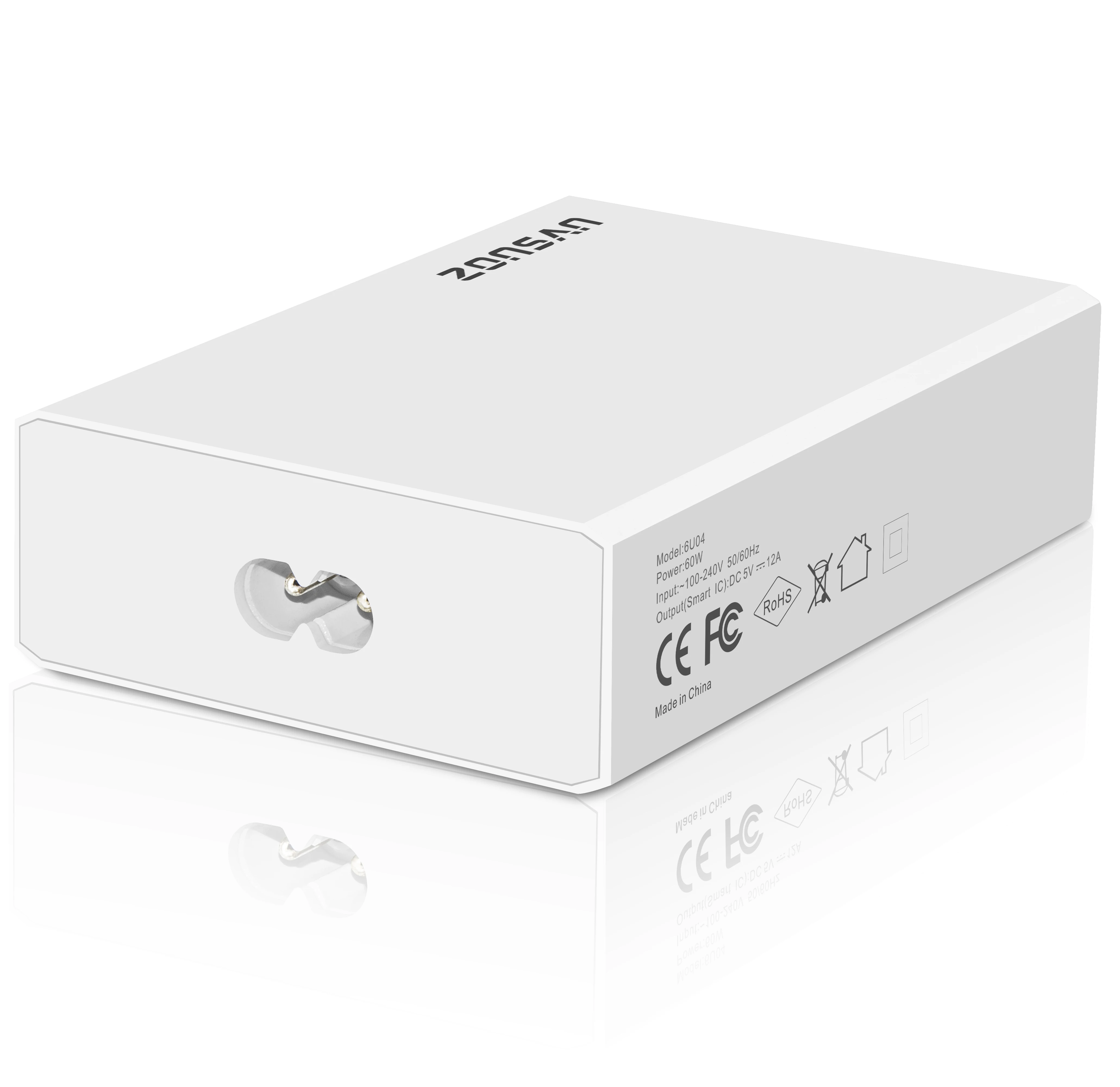 
ce approved multi 6 port usb phone charger 5v12a 60w power adapter with 1.5m cable 