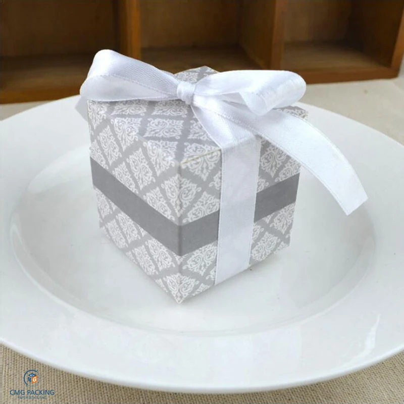 First Communion cross candy box baby shower wedding party bomboniere wrap with ribbons