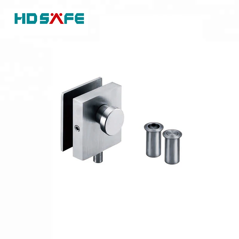 8-12mm Frameless Tempered Glass Door Lock Bolt  Modem Bottom Door Lock For office Stainless Steel Sliding Glass Door Lock System