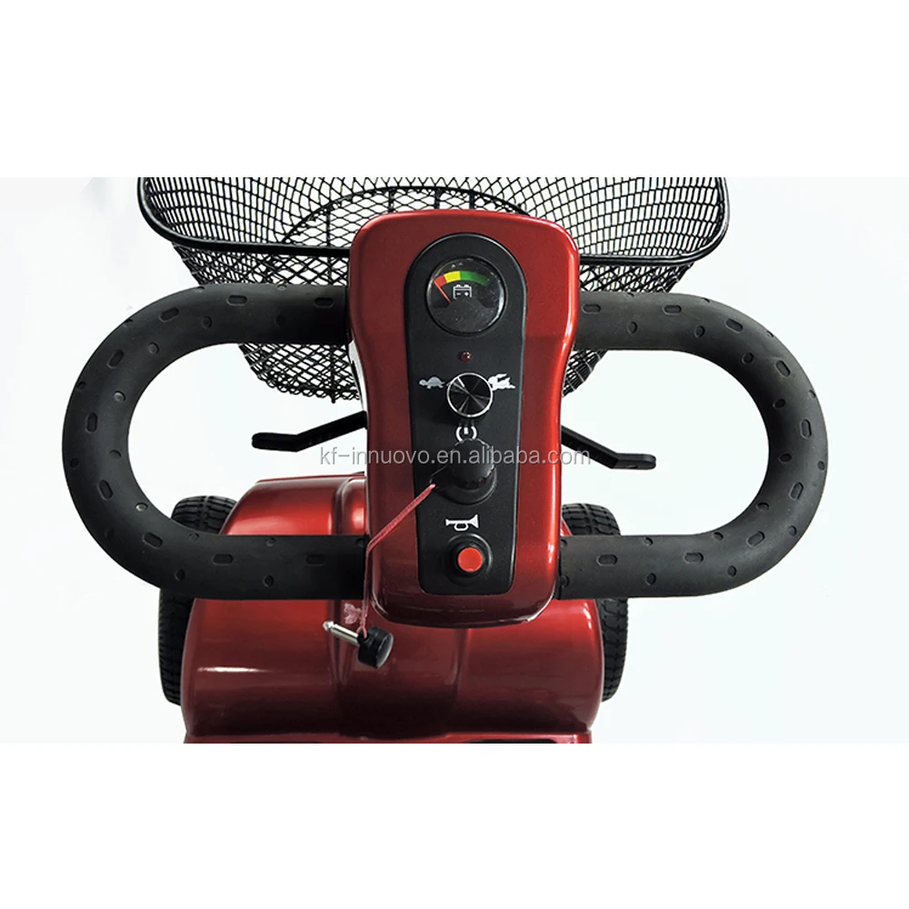 
Lightweight Folding four Wheel Mobility Scooter with Ring Handlebar Middle Size Electric Scooter 