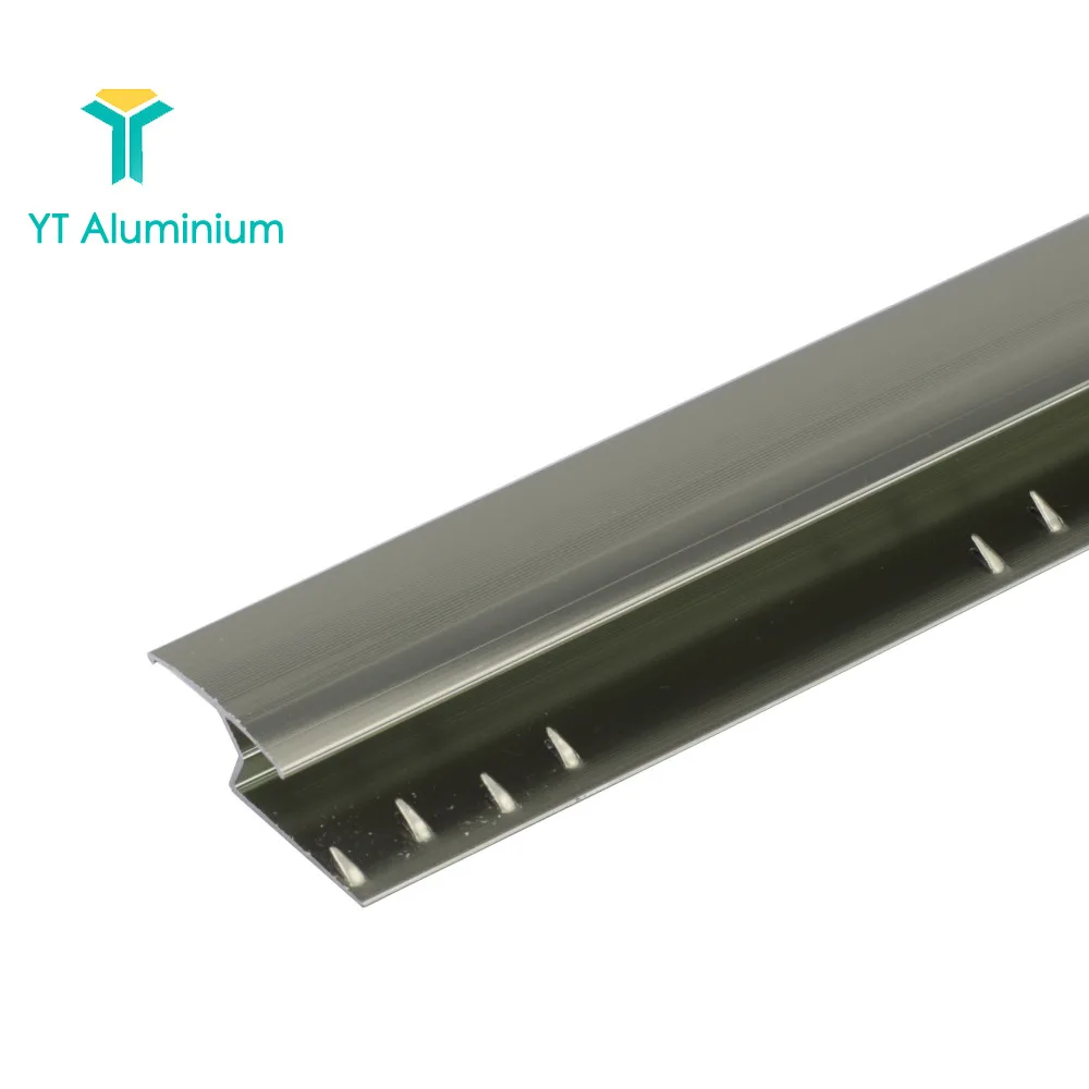 Плоская алюминиевая плитка для коврового покрытия, переходная часть, полоса для пороговой двери, полоски для захвата ковра