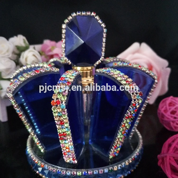 crystal glass .golf ball shaped perfume bottle