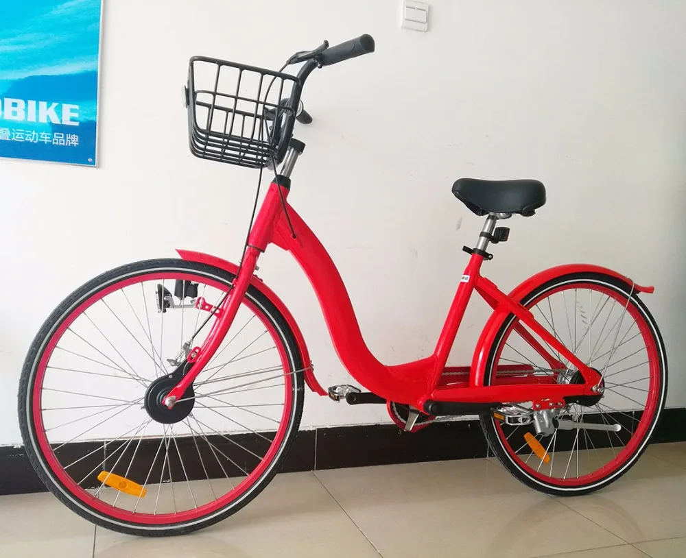 Aluminium alloy 6061 single speed 26 inch light dynamo share bike for public bicycle