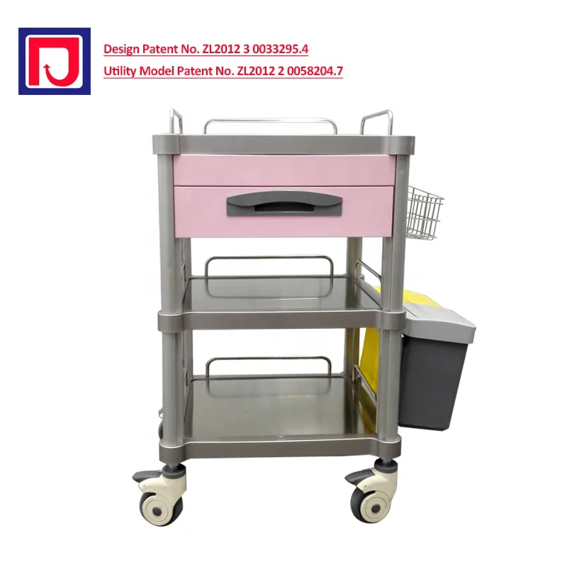 Многофункциональная алюминиевая металлическая медицинская тележка, тележка для больничных пациентов