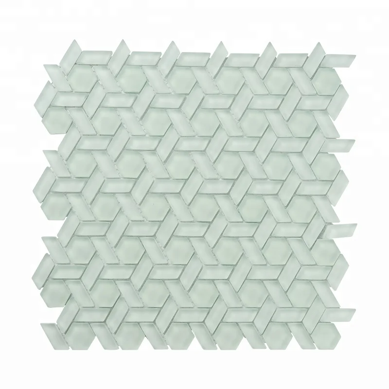 Random Kitchen Splashback Hexagon 8mm Thickness Matt Glass Mosaic Tile