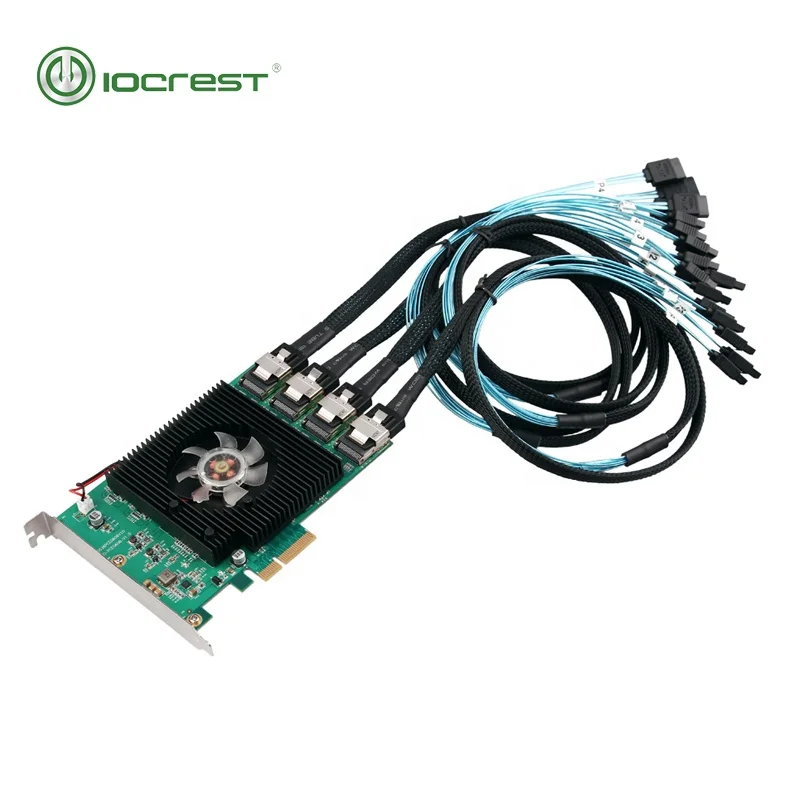 IOCREST 16 Port SATA 6G PCI express 2.0 x4 SATA Controller Card