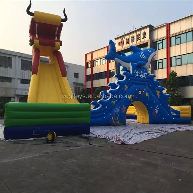 Dragon shark island inflatable water park for kids and adults amusement equipment