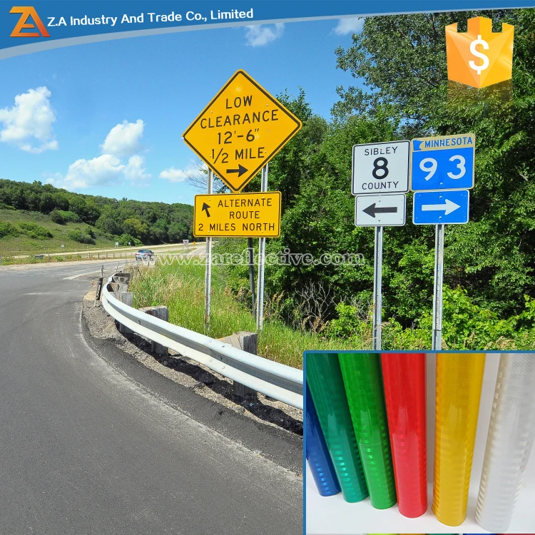 Diamond Grade Acrylic reflective sheeting 10 years Acrylic self adhesive reflective sticker sheeting for Safety Warning