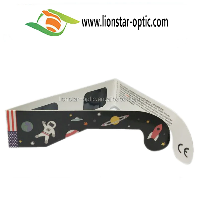 2021 китайская фабрика сертифицированные ISO и CE бесплатные образцы Бумажные очки с логотипом на заказ солнечное затмение