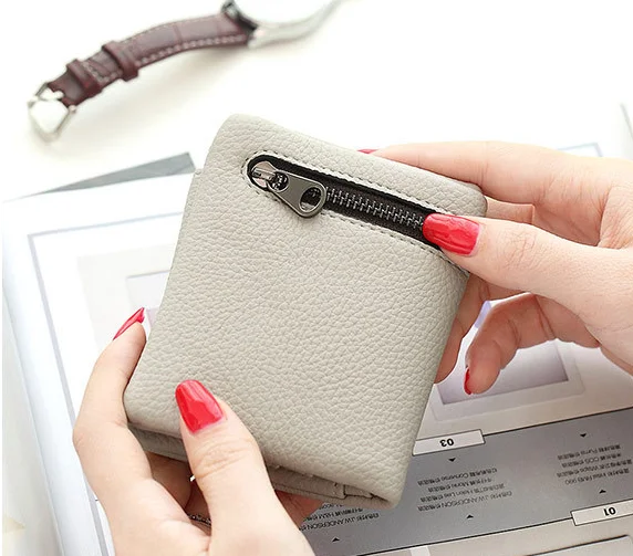hot sell mini pu leather card holder pocket money woman wallet