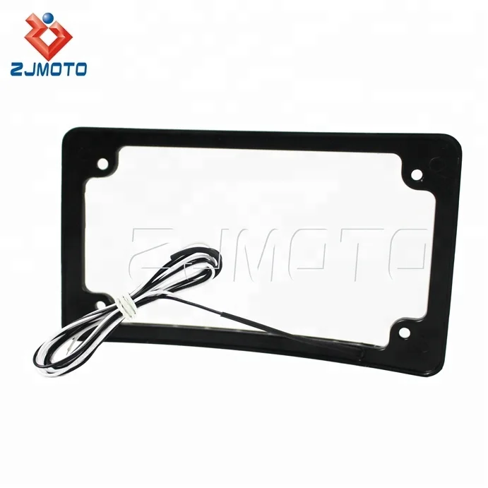 
Motorcycle LED Lighting Systems Black Aluminum Curved European Motorcycle License Plate Frame 