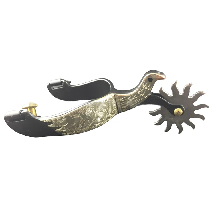 horse riding equipment Antique Western Decorative Spurs with Hand Engraved Trims and rowel