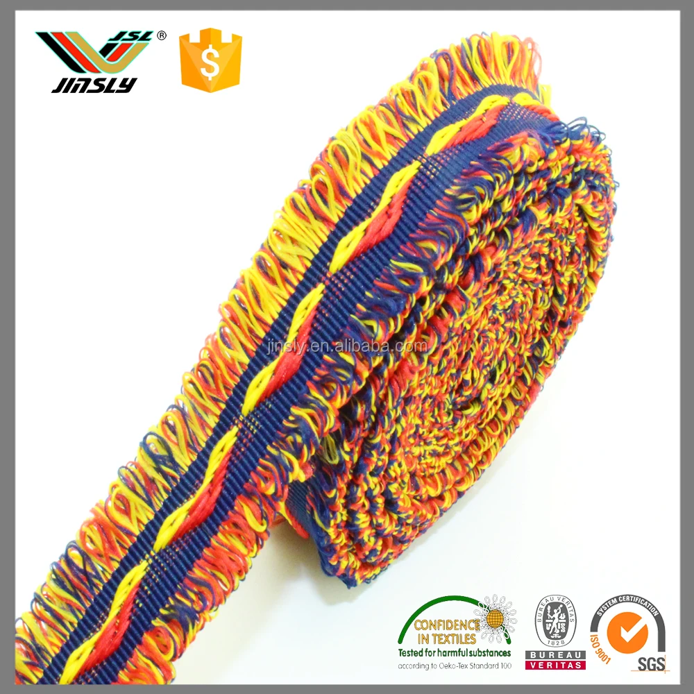 Wholesale Gold New Cheap Bullion Silk Tassel Fringe China Customized 55 People Manufacturer JSL7664 CN;GUA Jinsly