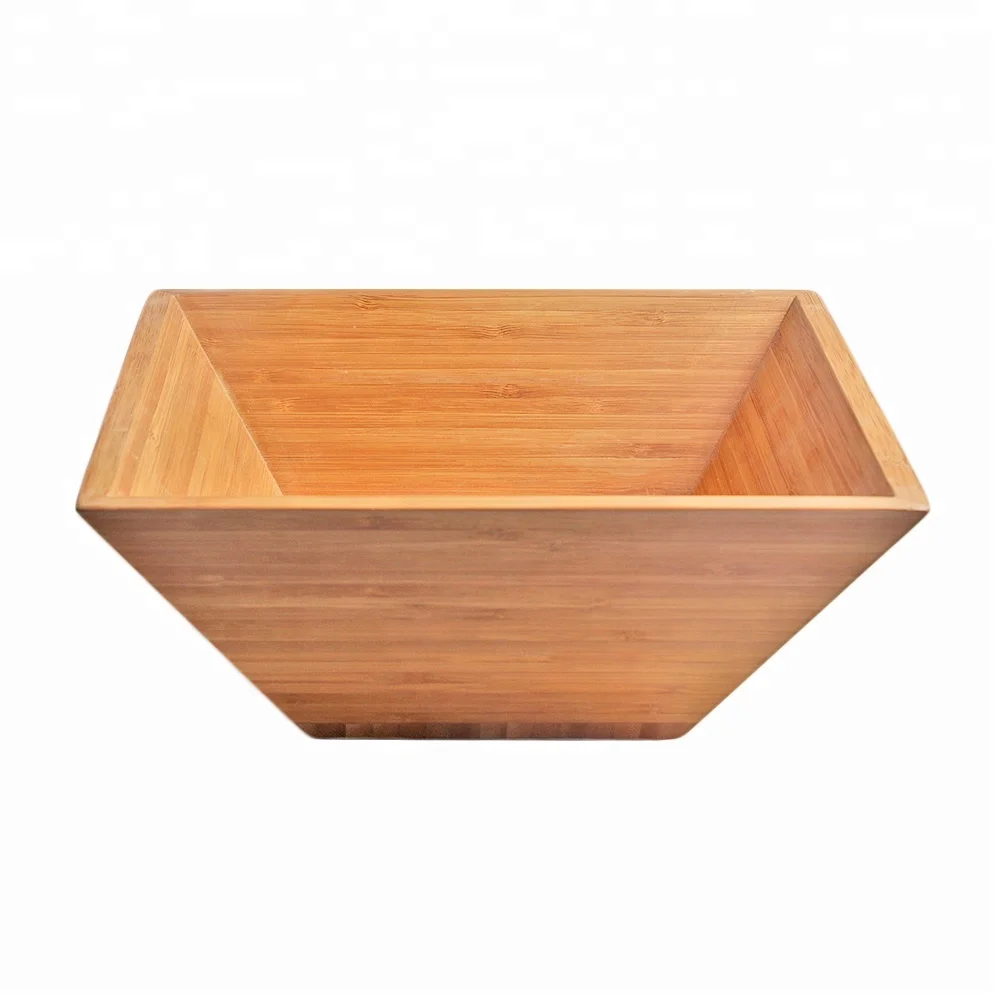 
square shape bamboo salad serving bowls wholesale 