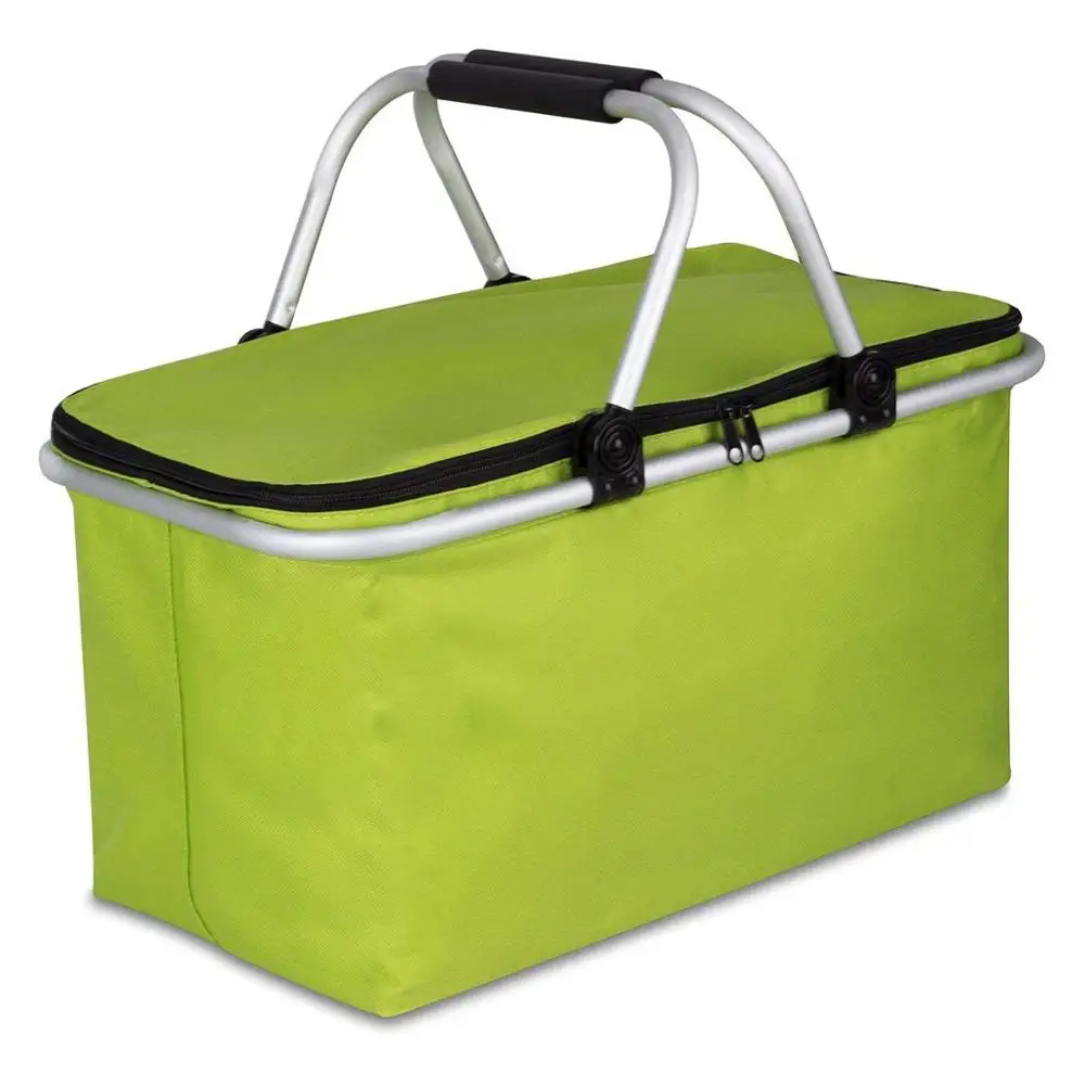 Factory good quality collapsible picnic basket, folding picnic basket