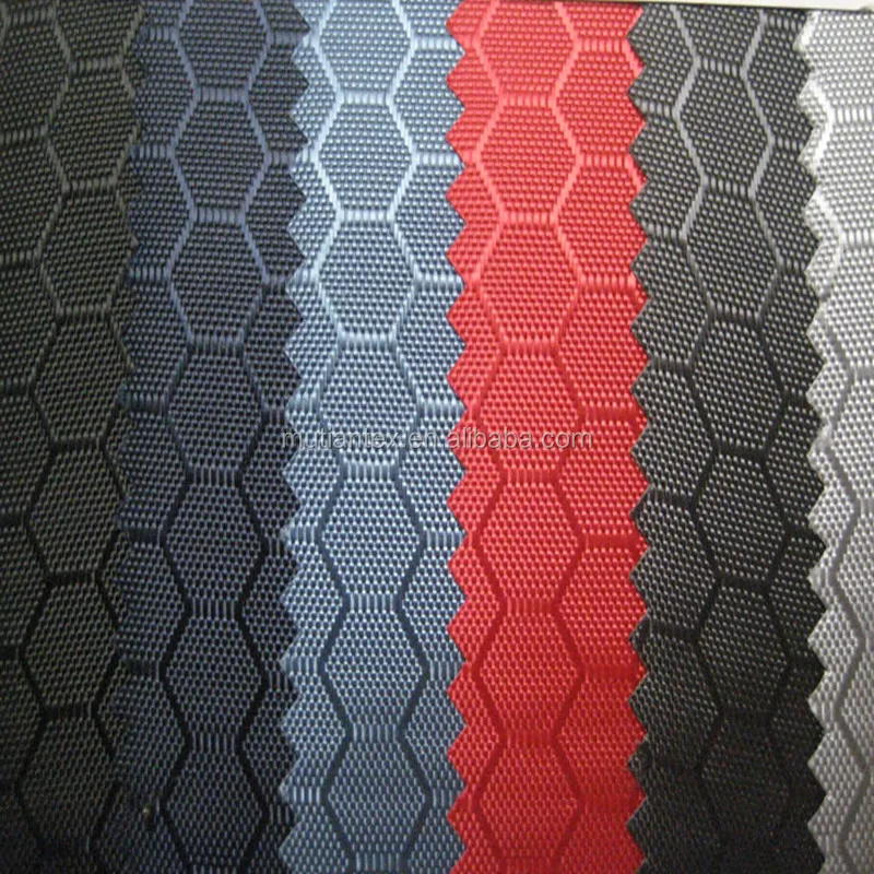 pvc coated 210D FDY polyester oxford fabric honeycomb ripstop plaid hexagon football pattern for bags