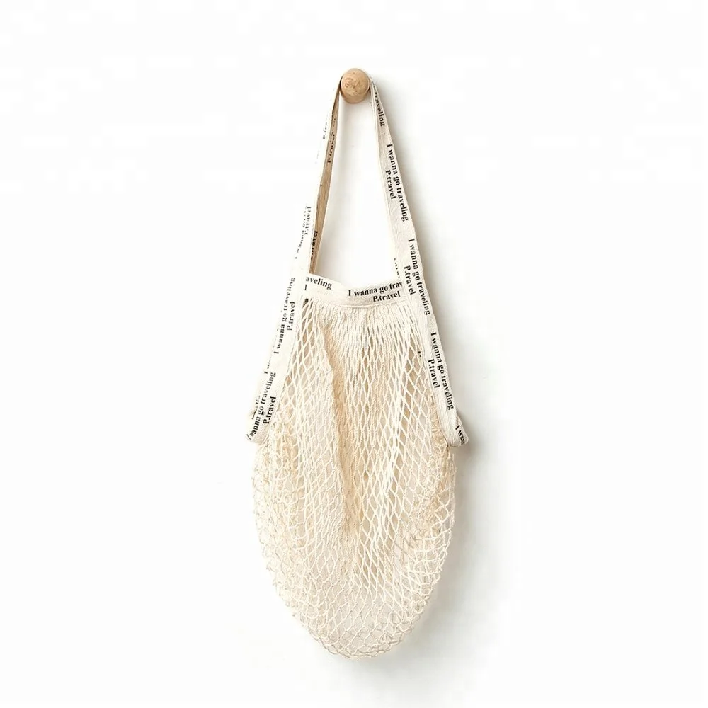 P.travel Eco Friendly Foldable Cotton String Rope Mesh Net Beach Produce Shopping Grocery Tote Bag Canvas bags