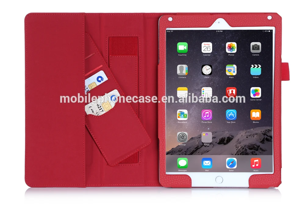 tablet cover Elegant Design Convinient Wallet Tablet Case with Movable Card Slots For iPad Air 2 case