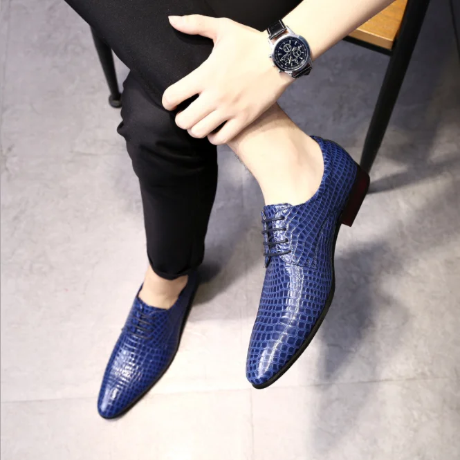 c10474a western style men business pu leather formal dress shoes