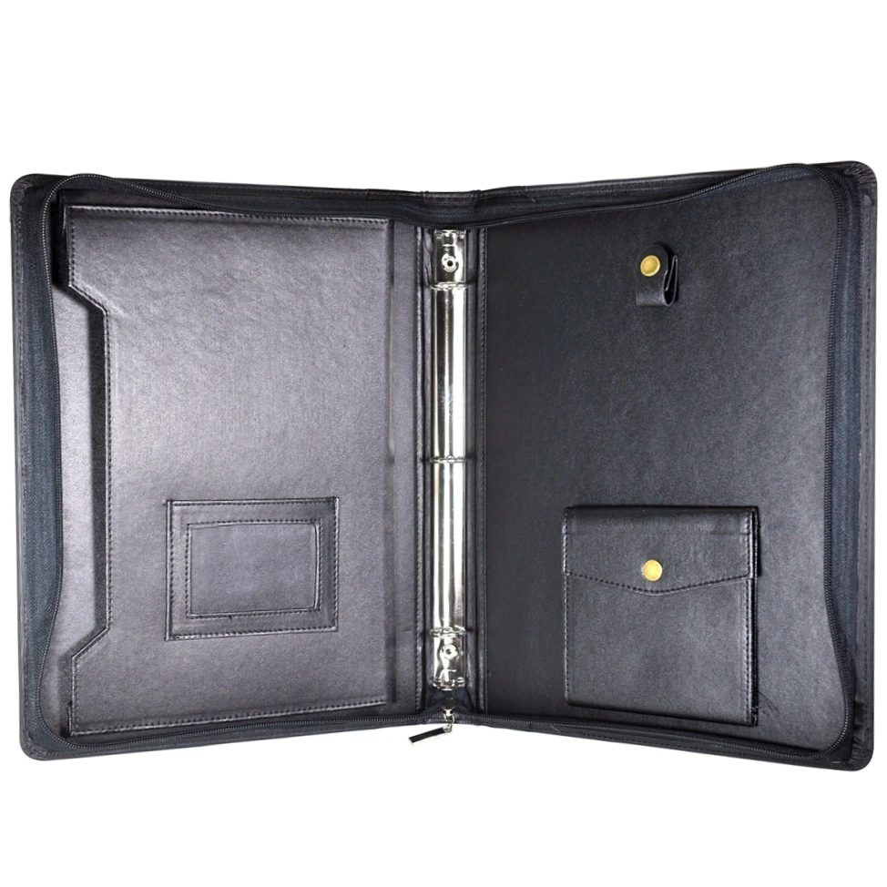 
embossing conference A4 document leather file folder for interview 