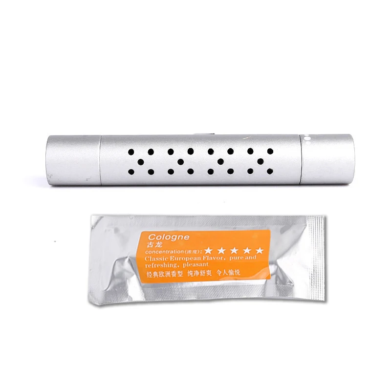 New Alloy aromatherapy car perfume diffuser replaceable aromatherapy stick core car vent clip air freshener