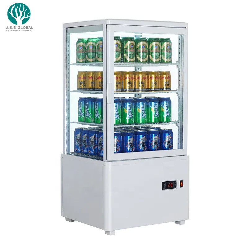 
Commercial Display Cooler Refrigerator Showcase Drink Can Stainless Steel Glass Door Mini Bar Fridge 