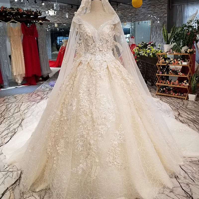 Real Photo Lace Modest Beauty Wedding Dress