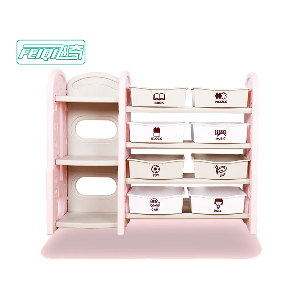 High quality plastic kids furniture boxes storage cabinets for preschool
