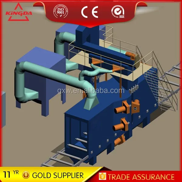 roller pass type shot blasting machine for welding structure steel profile and h-beam