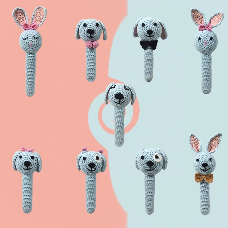 Детские игрушки ручной работы из хлопка, детские игрушки-погремушки с крючком