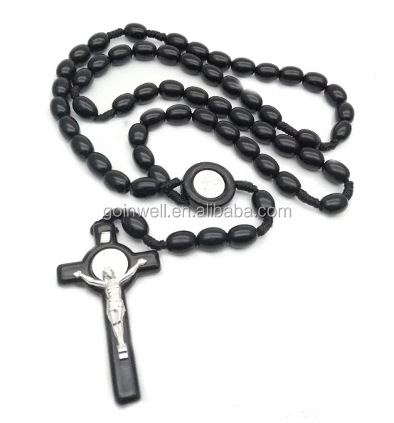 Wooden beads cross rosary, man-made rosary, resin rosary