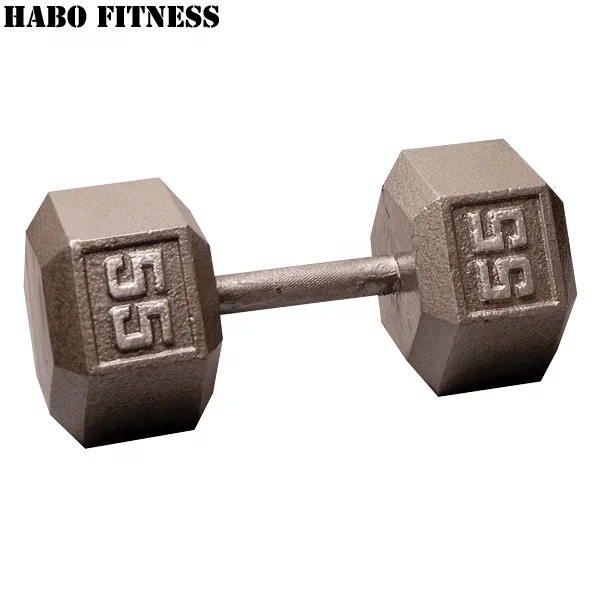 
40LB Gym Hex Steel Hammertone Dumbbell Set 
