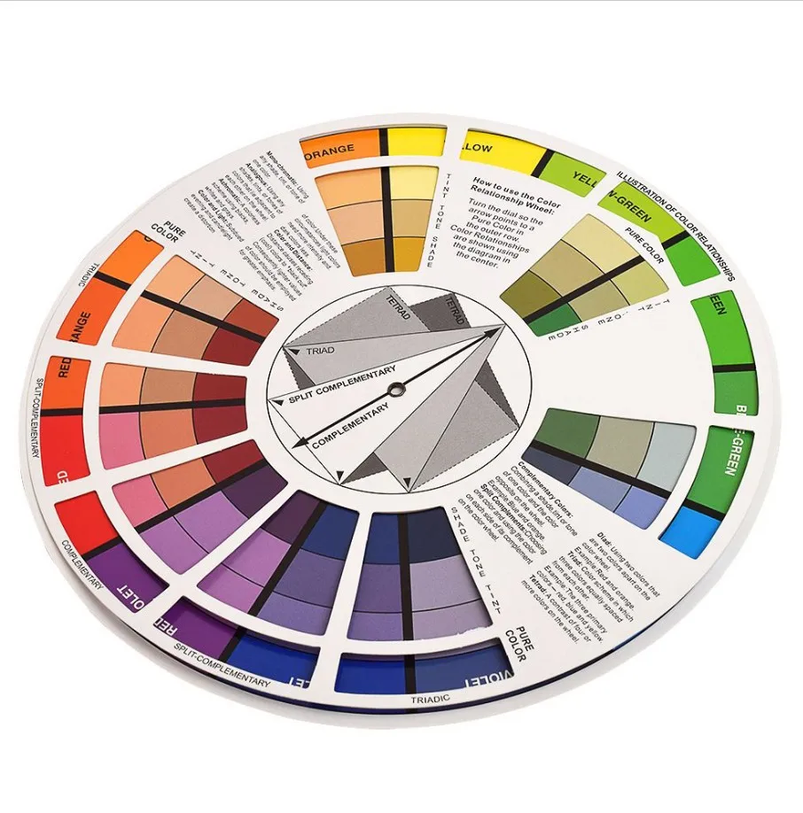 Tattoo Ink Color Wheel Table Permanent Tattoo Makeup Accessories Micro Pigment Color Wheel Guide for Mixing Color