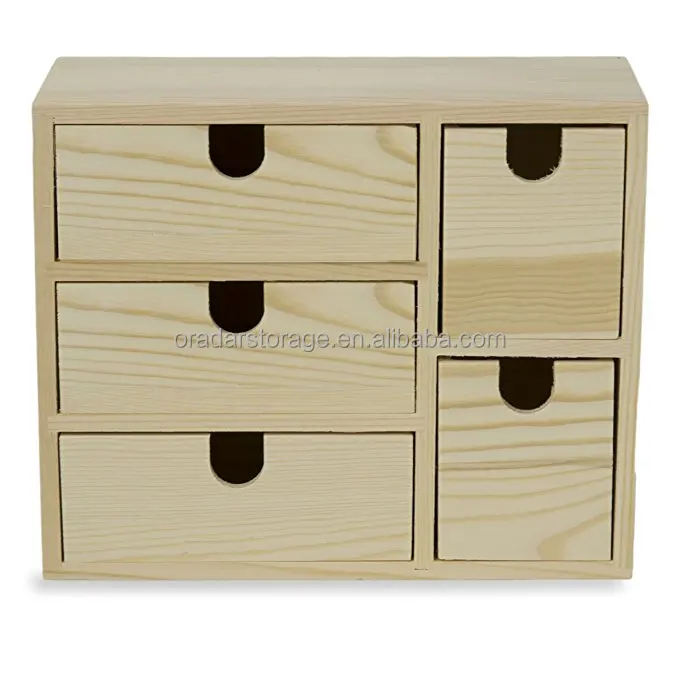 
Small Multi Purpose Desktop Organizer Caddy with 5 Drawers Storage Cabinet Sewing Box and DIY Storage box 