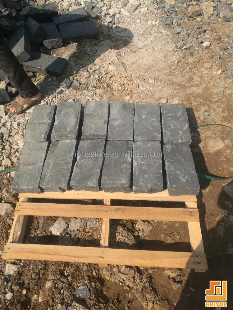 China Zhangpu ZP black Basalt outdoor paving stone driveway paving bricks stone