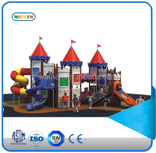 Kids Castle Outdoor Playground Equipment Plastic Slide for Oversea Market