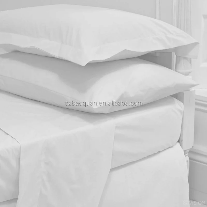 3-5 star 100% plain cotton sateen bed sheet, hotel linen, duvet cover