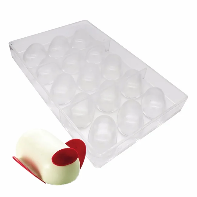
15 Cups Oval Chocolate Mold Reusable Custom Plastic Chocolate Mould 