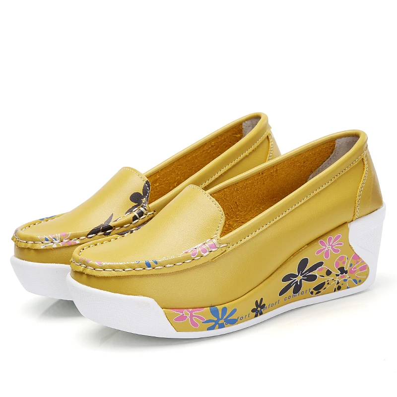 
Cow leather wedges heels nurse shoes women wedge nursing shoes 