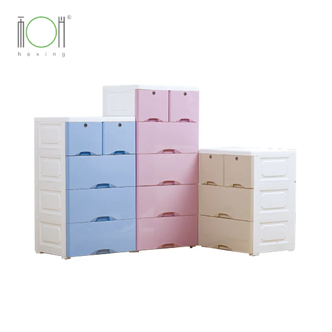 
Food grade PP baby colorful plastic drawer storage cabinet 