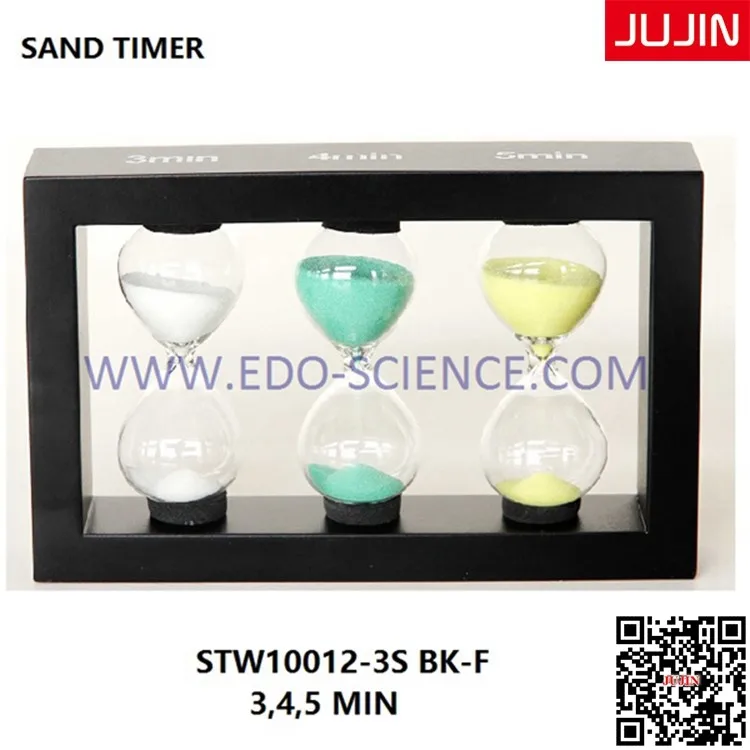
3minute 4 Minutes 5 Minutes Borosilicate Glass Sand Timer with wood frame 