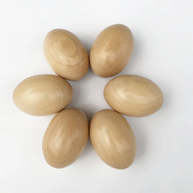 Hot sale wooden egg real wood egg egg shape crafts
