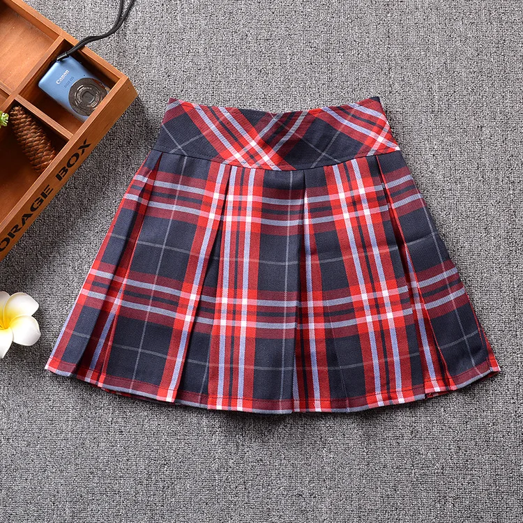 
High Quality Red Plaid Pleated Sport Skorts&Skirt Casual skirt School Uniforms Tennis Skirt 