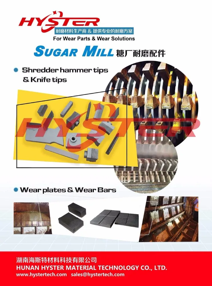 Shredder hammer for sugar mill with interchangeable hammer tips