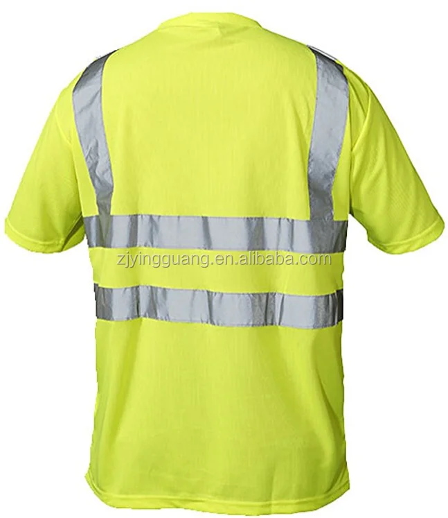 
Safety workwear short sleeve t shirt with pocket and ANSI 