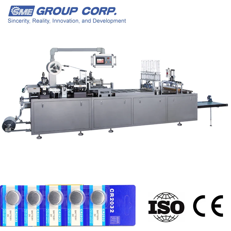 Automatic Plastic Blister thermoforming Packaging servo motor driving battery heat sealing packing machine
