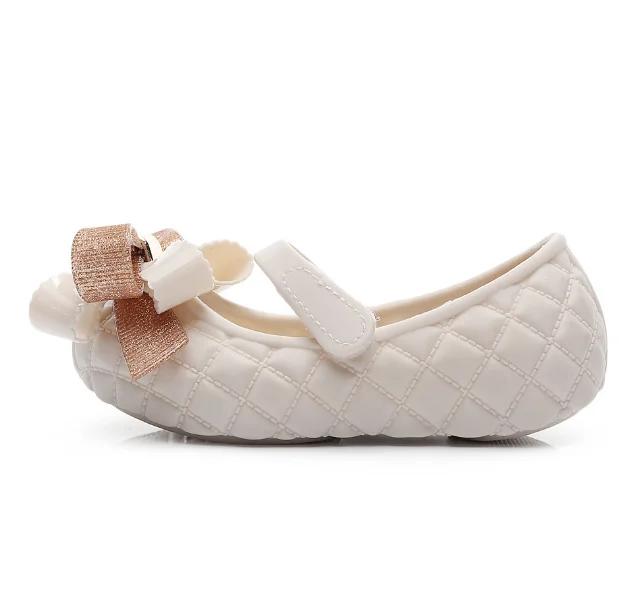 
2019 check pattern mickey bow knot jelly shoes for kids 