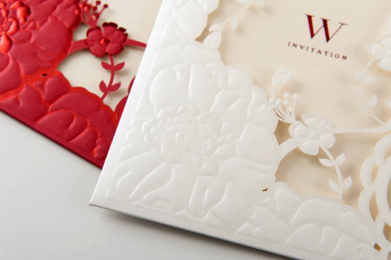 beautiful flower design china custom wedding invitation card