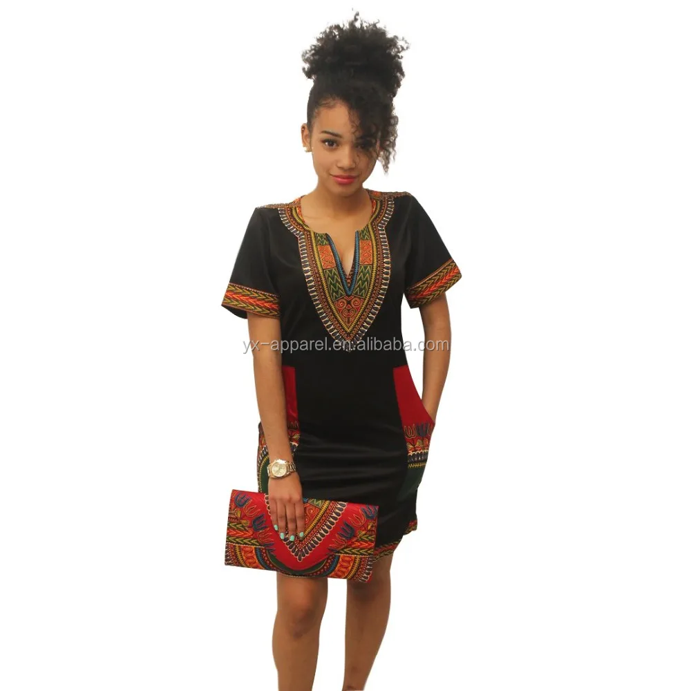 Modern short white african shirt dress dashiki dress